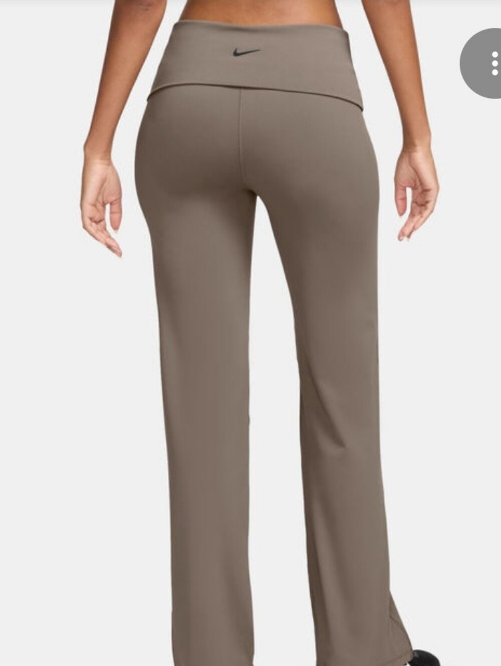 Nike One Dri-FIT High-Waisted Fold-Over Flared Leggings Mink Brown Medium M - Picture 6 of 16
